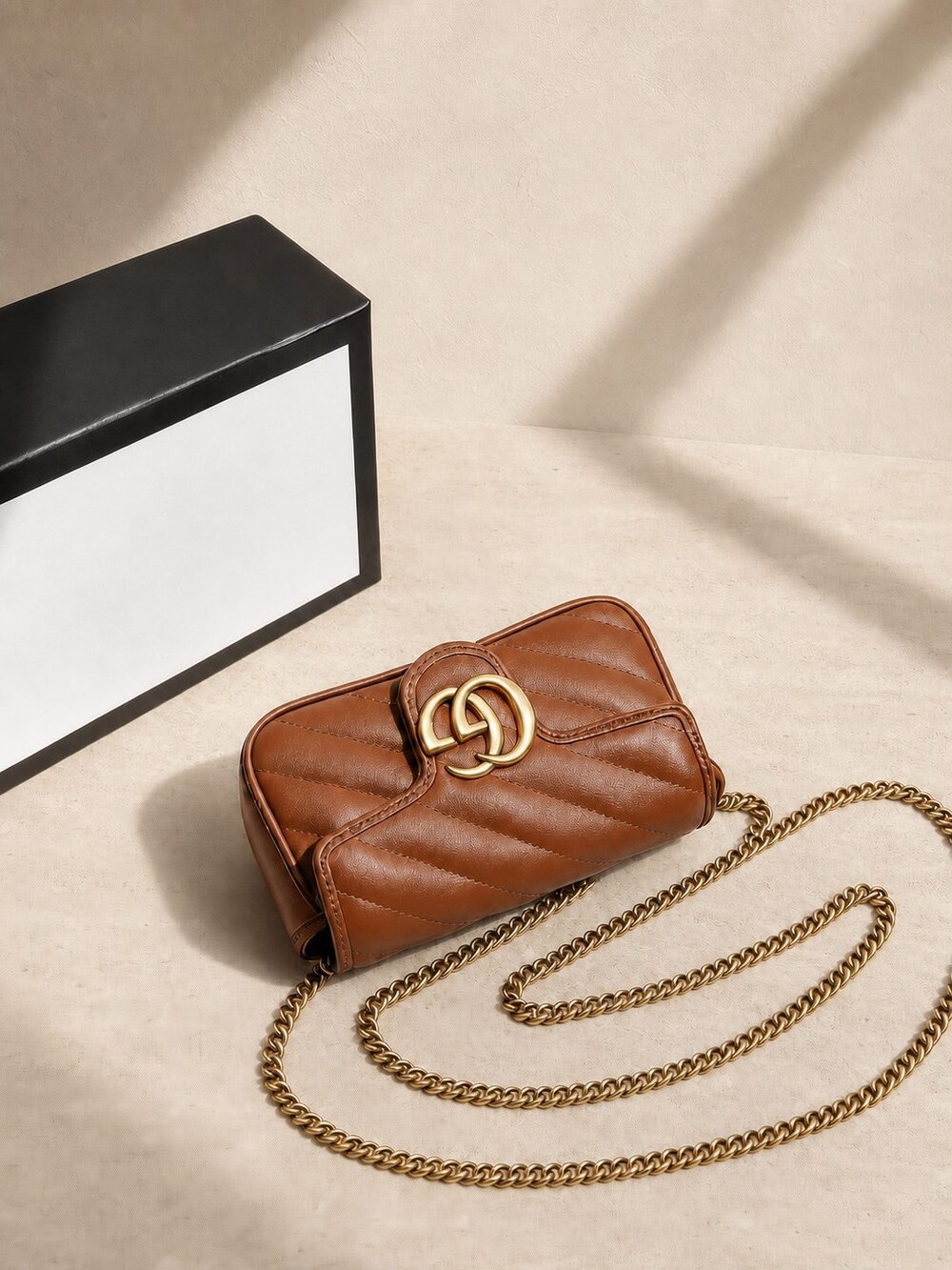 Gucci GG Marmont Super Mini Caramel Matelasse Shoulder Bag - Picture 4 of 6